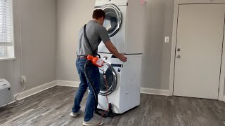 How to Remove Stacked Dryers with Airsled Products and a TALL AllDolly [upl. by Fasto130]