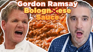 Italian Chef Reacts to GORDON RAMSAY BOLOGNESE SAUCE [upl. by Yanetruoc]