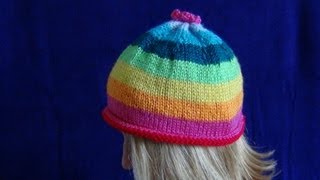 How to Knit a Hat in Colors [upl. by Anawot547]