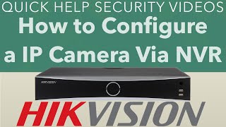 Hikvision AcuSense NVR I Series Camera Configuration [upl. by Rogerio]