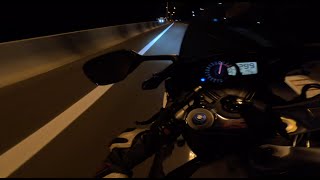 Плотный навал по ночной трассе  299 kmh  Suzuki GSXR1000 k7 RSE  Crazy driving at night [upl. by Oza]