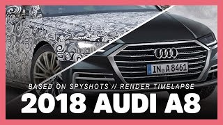 this is the 2018 AUDI A8 based on spy image photoshop render timelapse preview [upl. by Huoh]