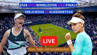 Barbora Krejcikova Vs Veronika Kudermetova LIVE Score UPDATE 2024 WTA Wimbledon Tennis 164Finals [upl. by Bathelda875]