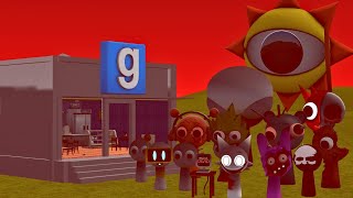 ALL HORROR SPRUNKI MONSTERS DESTROYED MY BUILDING In Garrys Mod [upl. by Llejk325]