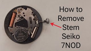 how to remove stem from seiko quartz watch  Seiko 7N42 7N43 VX42 VX43 Remove stemCrown [upl. by Enirehtac682]