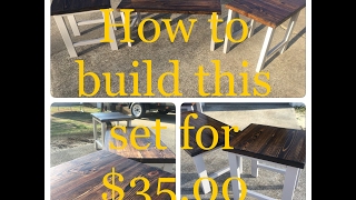 DIY  How to build Rustic Style end table coffee table set for 3500  Living room furniture [upl. by Noirret869]