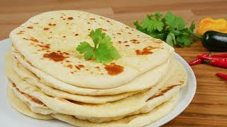 Indisches Naan Brot I Indisches Fladenbrot aus der Pfanne I Pfannenbrot [upl. by Eeltrebor]