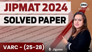 JIPMAT 2024 PYQs  Verbal Ability amp Reading Comprehension  Qs 25 to 28  Jigyasa Mehendiratta [upl. by Aij915]