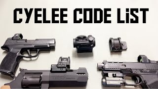 Cyelee Optic Code List [upl. by Eneiluj]