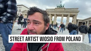 03102024 Berlin Street Artist Wiosio Poland Sound performance with donkey mask Brandenburger Tor [upl. by Krisha598]