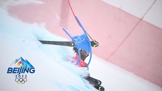 Blizzard conditions lead to 33 crashes in mens giant slalom  Winter Olympics 2022  NBC Sports [upl. by Granthem139]