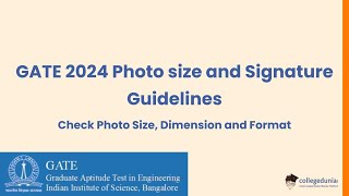 GATE 2024 Photo size and Signature Guidelines [upl. by Neened]