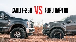 Carli Suspension F250 VS Ford Raptor  Which Is Better In The Dirt [upl. by Westphal106]