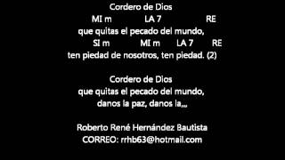 CANTOS PARA MISA  CORDERO DE DIOS 2  LETRA Y ACORDES [upl. by Tod440]