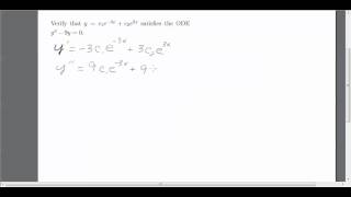 Verifying Two Parameter Solution for ODE [upl. by Papke]