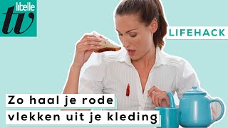 De manier om rode vlekken uit kleding te krijgen  Libelle Lifehack [upl. by Dhiren]