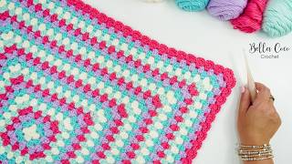 How To Crochet A Fast and Easy Blanket  Multi Color Granny Square [upl. by Lehrer]