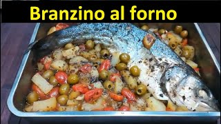 Branzino al forno  branzino allacqua pazza [upl. by Calvano]