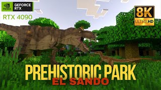 Minecraft RTX 4090 4k  Prehistoric Park Map Full Tour  Jurassic park Dinosaurs EL SANDO [upl. by Wightman]