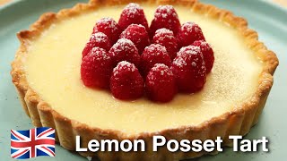 e39 Lemon Posset Tart Traditional British dessert Easy cold dessert recipe made of 3 ingredients [upl. by Pejsach]