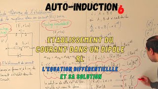 AUTOINDUCTION6 DIPÔLE RL  EQUATION DIFFERENTIELLESOLUTION DE LETABLISSEMENT DU COURANT [upl. by Samella]