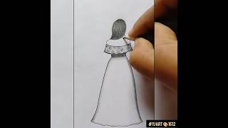 THE BEST SKETCH OF GIRL BACK side  step by step art shorts [upl. by Ettenirt47]