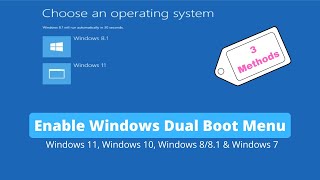 Enable Dual Boot Menu in Windows OS or Set Linux Boot Loader as Default [upl. by Uchish]