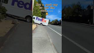 FedEx driver bottoms out rear end of truck getting stuck on hill [upl. by Reisch]