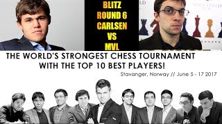 Magnus Carlsen vs Maxime VachierLagrave  Altibox Norway Chess Blitz 2017  Round 6 [upl. by Bensen]