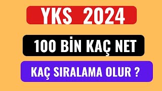 ÜNİVERSİTE YKS 2024 100 BİN KAÇ NET KAÇ SIRALAMA OLUR [upl. by Vudimir]