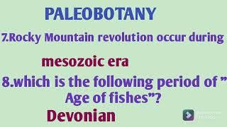 PG TRB PALEOBOTANY Part 1 Question and Answer 2021 [upl. by Idissak]