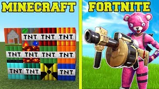 MINECRAFT VS FORTNITE EXPLOSIVES TNT amp DESTRUCTION [upl. by Tandi135]