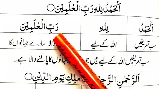 Surah Al Fatihah Learn Surah Fatihah With UrduHindi Meanings word by word Learn Quran Live [upl. by Navoj]