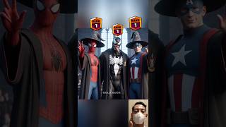 Witchs broomstick  Who is best Spiderman vs Venom vs Captain America shorts spiderman marvel [upl. by Airdnna]