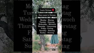 Days name in German germaneveryday shorts germany trending [upl. by Ignaz541]