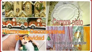 🍀DECORACIÓN NAVIDEÑA DEL OLÉ 🎄🥗DECORACIÓN NEUTRAL ANTES DE NAVIDAD 🤶 LAVANDO TODOS LO DE OTOÑO 🍁 [upl. by Camey]