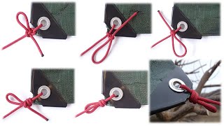 5 Basic Quick Release Knots for Tarp Corner – Camping Wilderness Survival Tips [upl. by Irolav855]