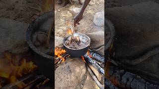 BEEF SOUP IS THEIR DAILY MEAL hadzabetribe africantribe wildlife animals bushlife shorts [upl. by Oinesra]