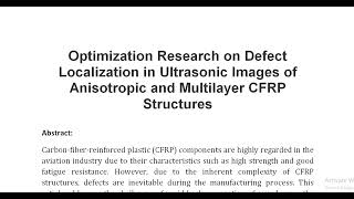 Optimization Research on Defect Localization in Ultrasonic Images of Anisotropic and Multilayer CFRP [upl. by Pansir]