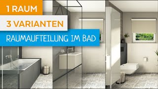 1 Raum 3 Varianten ► Badezimmer  3D Planungssoftware [upl. by Rialb314]