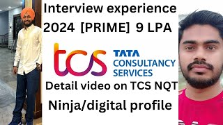 Latest TCS exam and interview experience 2024 PRIME ROLE [upl. by Rebna]