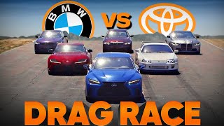 Toyota Battles BMW 1400hp 2JZ Supra vs S58 BMW M4 vs Lexus V8 — Cammisas Drag Race Replay [upl. by Adabel458]