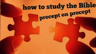 How To Study The Bible Using Precept Upon Precept Line Upon Line [upl. by Ahdar]