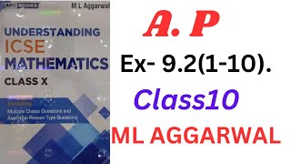 Arithmetic progression class 10ex92110ml aggarwal icse math [upl. by Aizahs]