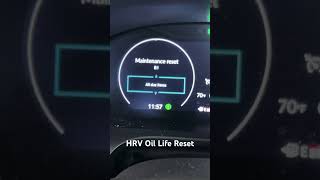 Honda HRV Oil Life Reset honda hondahrv hondaservice shorts short automobile [upl. by Atiral296]