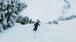 Ski Arlberg  St Anton  Powder skiing on a gloomy day [upl. by Ylen160]