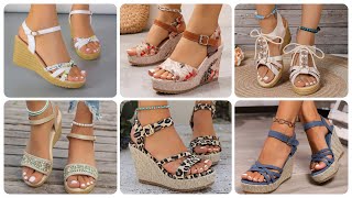 Sandalias Casuales con Tacón Cuña  Modelos muy Bonitos [upl. by Charlton]