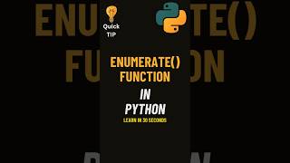 Python enumerate function pythonbasics pythonchallenge python programming pythontutorial [upl. by Abernathy]