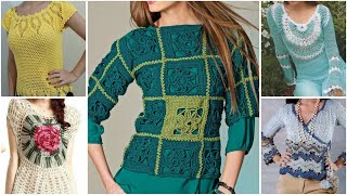 Beautiful crochet cotton thread fancy topcrochet colourful designer top designs crochetcroptop [upl. by Nilyad]