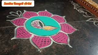 Diwali Rangoli Designs with Dots 🙂👌🙏latest kolam chinna vakita mugguside border rangoli [upl. by Hollington]